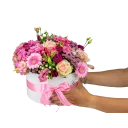 Box růžových květin